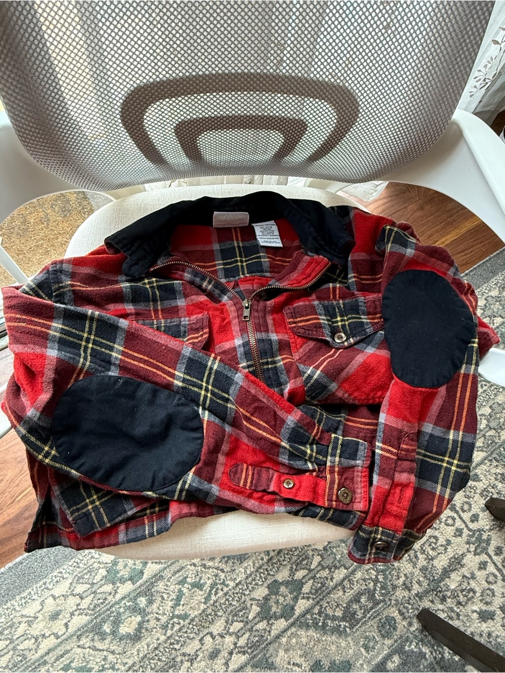 Kathy Ireland Red and Black Zip Up Flannel